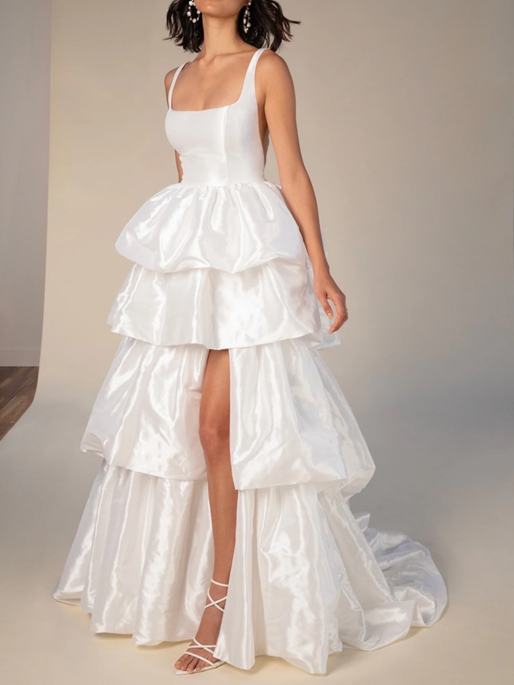 ALL WHO WANDER LONDON LUXE SATIN A-LINE WEDDING DRESS CONVERTIBLE UNDERSKIRT NEW